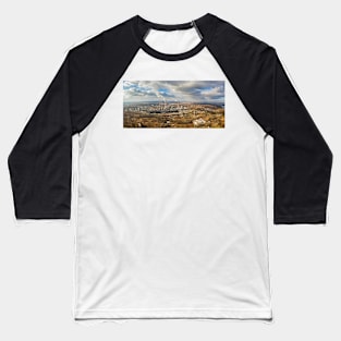 Aerial view of power plant under cloudy sky Baseball T-Shirt